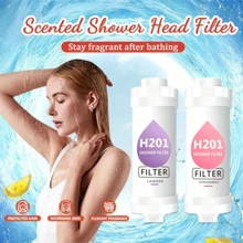 1PC Fragrance Shower Water Filter, Replaceable Aroma Cartridge Showerhead Filter, Vitamin C Scented Bathing Filter For Bathroom, Easy Install Shower Filter Accessory, Lavender/Rose/Lemon/Jasmine/Cherry Blossom - Shower Head Filter - View 5