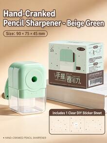 1pc Kids Hand-Crank Pencil Sharpener, Labor-Saving Durable Manual Pencil Sharpener, Suitable For Elementary Students, School Supplies & Back To School - Multicolor - View 10