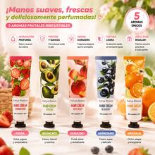 MORE BEAUTY Set de 30/15/10/5 Crema de Manos con Aroma a Frutas, Cremas para Manos con Bolsa Organizadora, Aroma Perfumado Agradable, Hidratación y Suavidad para el Cuidado Diario, Textura Cómoda de Aplicar y Fácil de Llevar, Ideal para Casa, Oficina, Viajes y Bolso, Detalle Práctico para Consentir tus Manos Todos los Días - Sabor a fruta - Ver 3