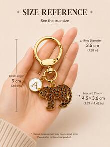 Personalized Custom Minimalist Gold Leopard Keychain, Gold Rotating Ring Keychain, Gift For Men, Bag Decoration, Gift For Animal Lovers, Key Chain, Key Ring, Bag Accessory, Birthday Gift - Leopard Keychain - View 6