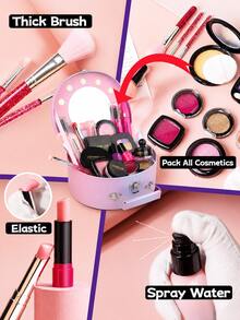 Tas Kosmetik Anak Perempuan, Tas Tangan Putri, Mainan Putri Mainan, Termasuk Cermin, Sisir, Lipstik, Parfum, Hadiah Ulang Tahun Liburan, Bukan Kosmetik Asli - MultiWarna - View 4