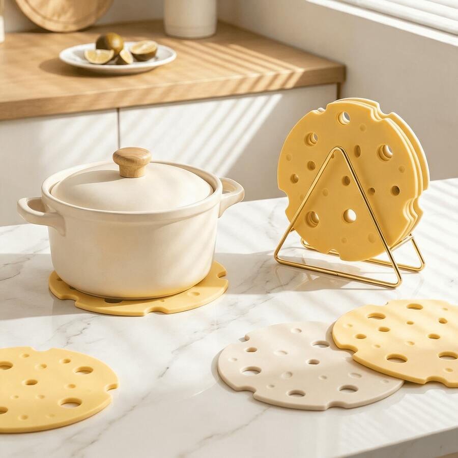 Heat-Resistant Silicone Trivet Mat, Non-Slip Heat-Proof Pot Holder Coaster, Countertop Protector Pad, Prevents Table Damage, Suitable For Kitchen Home Dining Cookware - View 1