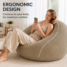 TAIMASI 1pc Gray Beanless Bag Inflatable Lounge Chair, Flocking Multifunctional Portable Inflatable Sofa, Round Single Sofa For Living Room, Office Lunch Break, Outdoor Picnic Camping - Perfect For Labor Day, Thanksgiving, Christmas, And New Year's - Grey - View 6