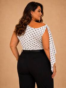 Plus Size Blouses - Puncte albe 2 - Vizualizare 3