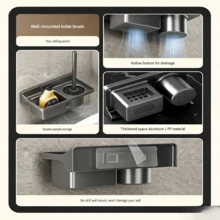 Household Luxury Wall-Mounted Toilet Brush Holder, Suitable For Bathroom Floor-Mounted Toilet Cleaning Brush Storage - A - View 3