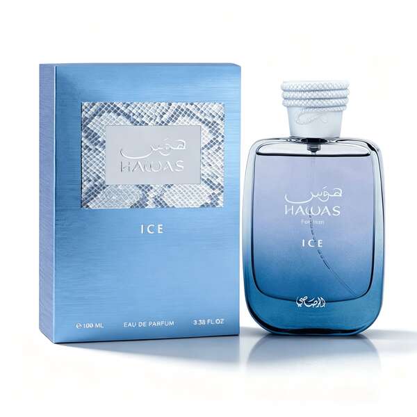 Hawas Ice For Him Eau De Parfum 100ML, Fresh Aquatic Fruity Woody Men Perfume Long Lasting Fragrance Gift