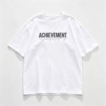 Printed Men's Short-Sleeve Shirt T Summer Round-Neck Cotton Shirt, Casual And Versatile, Suitable For Couples - 白色 - 查看 2