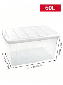 86L Large-Capacity Storage Boxes With Wheels, Stackable Design, Sturdy And Durable, Space-Saving, With Safety Latch Lids, Available In Multiple Sizes, Suitable For Home, Storage Rooms, Offices, Garages , Transparent Tool Storage Boxes - Multiple Specifications - View 11