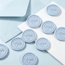 20入 3D 浮雕花束自黏式蠟封貼紙，適用於禮物、婚禮邀請函、信封封口－淺藍色 - 花束-淺藍 - 查看 11