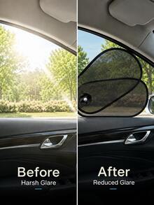 Universal Adjustable Car Side Window Sunshade, 180° Rotatable & Foldable Polyester Mesh Car Window Shade With Suction Cups, UV Protection & Heat Insulation, Clear View Side Window Cover, Summer Car Interior Accessory - A - View 6