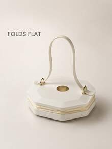 Foldable Blue White Floral LED Lantern Lamp, Portable Origami Night Light With Handle, Chinoiserie Decorative Table Lamp For Bedroom Study, Free USB Mini Fan Included - White + Free Gift - View 6