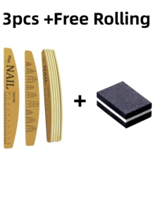 2pcs 100/180 Grit Professional Double-Sided Sandpaper Nail Files, Suitable For Acrylic Nails And Natural Nails, Washable And Durable, With Ruler And Nail Shape Templates, Manicure Tools Nail Care Supplies - Multicolor - View 13