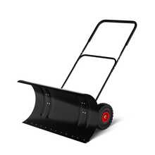 GOCAPTAIN 29-Inch (74 Cm) Heavy-Duty Wheeled Snow Shovel, Suitable For Driveways And Doorways - Sturdy Non-Slip Handle, Durable Double Rods, Fast Snow Clearing - U-Shaped Handle, Red Hub, Black Scoop, Large Double Rods - Big Double Bar - View 13