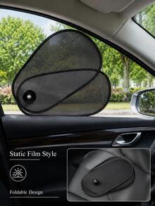 Universal Adjustable Car Side Window Sunshade, 180° Rotatable & Foldable Polyester Mesh Car Window Shade With Suction Cups, UV Protection & Heat Insulation, Clear View Side Window Cover, Summer Car Interior Accessory - A - View 8