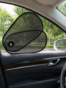 Universal Adjustable Car Side Window Sunshade, 180° Rotatable & Foldable Polyester Mesh Car Window Shade With Suction Cups, UV Protection & Heat Insulation, Clear View Side Window Cover, Summer Car Interior Accessory - A - View 2