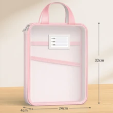 1pc Large Opening Storage Tote Bag | Colorful Portable Tutoring Bag Stationery Organizer EVA Material - Multicolor - View 3