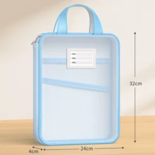 1pc Large Opening Storage Tote Bag | Colorful Portable Tutoring Bag Stationery Organizer EVA Material - Multicolor - View 5