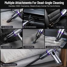 Handheld Vacuum Cleaner, Vacuum Cleaner And Blower, Powerful Wet/Dry Handheld Car Vacuum Cleaner, With Multi-Function Nozzle/Small Floor Mop, Suitable For Car, Home, Office And Pets. 2000mAh/7.4V, ABS Material - Multicolor - View 7