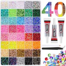 Multi-Color 3mm Jelly Resin Rhinestone Set, Includes Precision Tweezers And Craft Glue, Fashion DIY Clothing Accessories, Cups, Fabric Decor - View 11