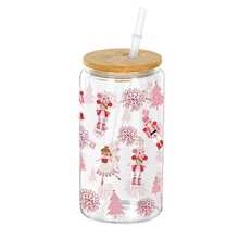 16oz Christmas Holiday Pattern Plastic Cup With Bamboo Lid And Straw, Cute Christmas Gingerbread Man, Snowflake And Nutcracker Design, Transparent Reusable Beverage Cup, Suitable For Seasonal Parties, Home Desktop Use, Daily Drinking And Holiday Gift Choice - Multicolor - View 9