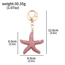1 buah Gantungan Kunci Bintang Laut Rhinestone Y2K Lucu, Liontin Laut Berkilau Cantik, Gantungan Kunci Gaya Jepang Manis untuk Wanita dan Anak Perempuan - Satu ukuran cocok untuk semua - View 5