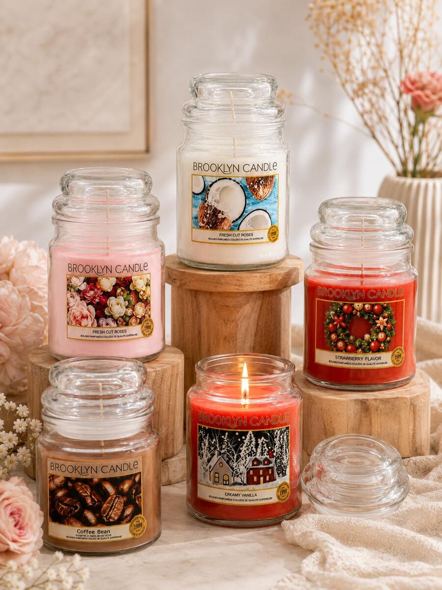 1pc Scented Soy Wax Candle, Long-Lasting Aromatherapy Home Fragrance, Strawberry Rose Floral Fruity Scent, Natural Vegan Candle, Suitable For Bedroom Living Room, Women's Birthday Gift, Christmas Mother's Day Gift, Home Decor - Multiple Styles - View 1