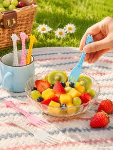 24/12/1pc Exquisite Fruit Fork, Cake Pick, Coffee Stirrer, Milkshake Fork, Bento Accessory, Mug Decor Top, Kitchen Tool, Party Accessory, Holiday Gift, Tabletop Decor, Washable And Reusable - Multicolor - View 2