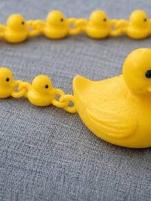 Cute Yellow Duck Beaded Chain Decor, Cartoon Duck‑Shaped Link Chain Ornament With Duck Pendant, Fun DIY Decor Accessory For Desktop Photo Prop - 1PC - View 7