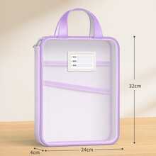 1pc Large Opening Storage Tote Bag | Colorful Portable Tutoring Bag Stationery Organizer EVA Material - Multicolor - View 2