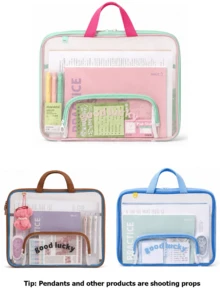 Multi-Layer Mesh A4 File Organizer Bag With Handle, Cute Colorblock Student Subject Folder Tote, 180° Wide Opening Zipper Folder, Shockproof Hard Support Assignment Bag, Suitable For School And Office Supplies - Multiple Options Available - View 26