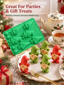 1 buah Cetakan Kue Peri Natal, Cetakan Kue Cokelat Permen Berbentuk Kurcaci Liburan, Alat Pembuat Makanan Penutup Buatan Tangan DIY, Cocok untuk Pesta Natal, Dapur Rumah, dan Dekorasi Liburan - Hijau - View 2