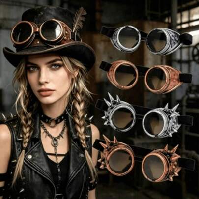 Punk Style Steampunk Decorative Mirror Cosplay Party Costume Prop DIY Halloween Candy House Halloween Decoration Party Gift