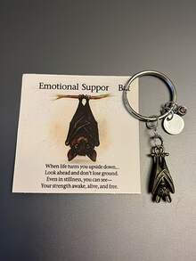 1pc Bat Shaped Inspirational Keychain Set, Suitable For Encouragement, Party Favors Or Holiday Gifts, Applicable For Birthday Parties And Various Occasions - Multicolor - View 6