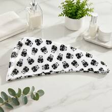 Opjoys Panda Print Coral Fleece Soft Hair Drying Cap, High Absorbency Quick Dry Hair Care Cap, Adult Buckle Hair Towel Drying Cap - Panda Holding Bamboo Stick Hair Cap 1 - View 4