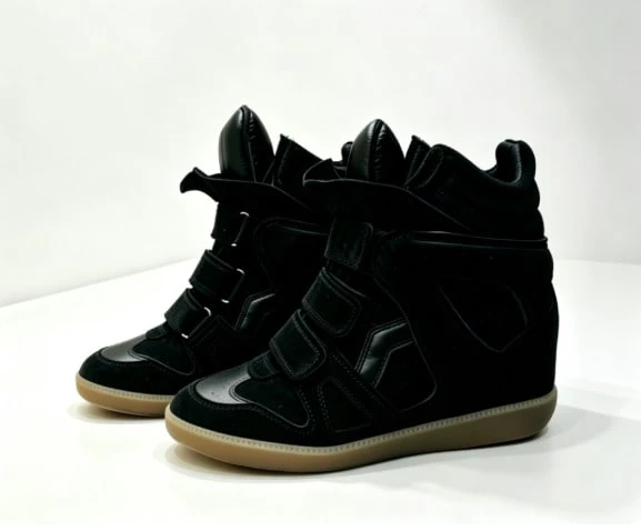 2026 New ISA Sneakers, Women's Vintage Casual Shoes With A Round Toe. Features A Hidden Heel For Extra Height. - 黑色 - 查看 1