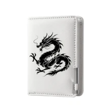Men Chinese Dragon Print Bi‑Fold Wallet, PU Leather Multi‑Card Slots Short Purse, Slim Portable Cash Card Holder For Daily Use - Multicolor - View 11