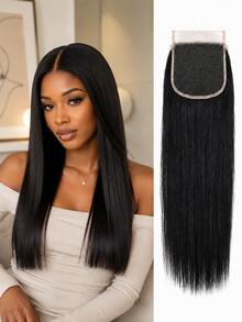 ARABELLA 6x5 Transparent Lace Frontal Closure 8-20 Inch Straight Frontal Free Part 100% Human Hair Extensions Pre Plucked Natural Hairline Natural Color Bleached Knots Soft & Smooth - SNatural - View 1