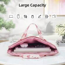 DANYCASE 13.3英寸、14英寸、15英寸、15.6英寸笔记本电脑内胆包，适用于Macbook Pro、HP笔记本电脑，便携式单肩斜挎包 - 粉紅色印花款(不含肩帶) - 查看 3