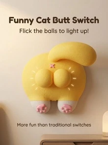 1pc 86 Switch Cover [Giant Egg Cat] Cat Butt Switch Panel Home Decor 3D Printed Switch Beautification Creative Ornament Decorative Style Fish School Shelter Room Decoration Strange Things Light Switch Cover - Cat Butt Lid Switch - View 3