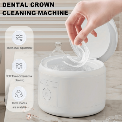 SOKANY Convenient Braces Cleaning Machine, Multi-Function Cleaning Machine, Three-Speed Timed Cleaning (3/5/10 Minutes) 360° Three-Dimensional Decontamination, USB Charging (500mAh Lithium Battery), Suitable For Glasses/Braces/Jewelry, Etc.