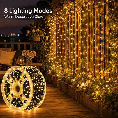 أضواء سلسلة USB أضواء جنية 20 متر 180 LED 30 متر 260 LED 40 متر 320 LED 50 متر 400 LED 8 أوضاع أضواء سلكية ملفوفة لغرفة النوم والنافذة والفناء والحديقة وحفلات الزفاف وحفلات عيد الميلاد والهالوين