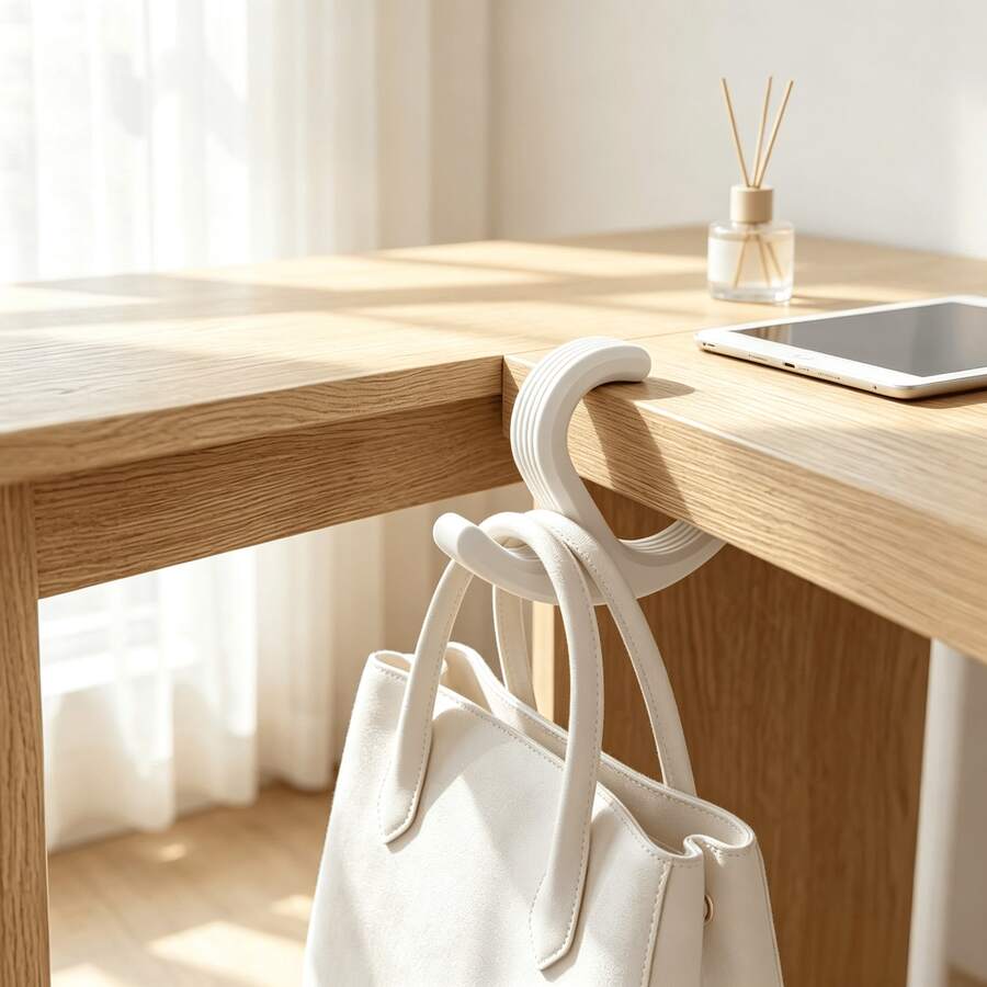 1/4/8pcs Minimalist C-Shaped Desk Edge Hanging Hook, Portable Bag Holder Without Adhesive, Workbench Bag Storage Hook - View 1