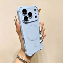 Magnetic Shockproof Phone Case Compatible With Iphone 18 Pro Max 17 16 15 14 13 Pro,Four Corner Protrusion Protection,Wireless Charging Back Cover - Sky Blue - View 7