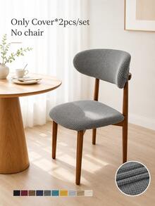 2pcs/Set Solid Color Detachable Wooden Chair Seat Covers, All-Season Dining Chair Seat Covers With Backrest Covers, Suitable For Hotel And Home Decor - Multicolor - View 1