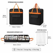 7-Piece Shoe Storage Organizer With Carrying Handles, Portable Shoe Rack For Travel Trips, Large Capacity Space-Saving Shoe Bag Set For Home Gym Closet Organization And Weekend Getaways - Multicolor - View 4