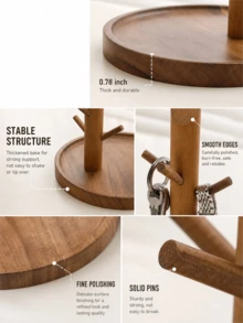 1pc Luxury Vintage Wooden Decorative Tray, Multi-Functional Entryway Key Organizer, Living Room Shoe Cabinet Shelf Hook, Jewelry Watch Perfume Display Board, Minimalist Home Storage Decor - View 5