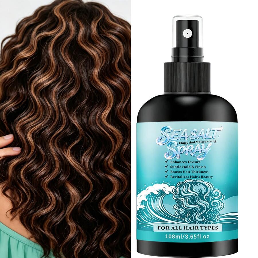 Sea Salt Styling Spray, Dry Hair Spray, Slouchy Person Volumizing Refreshing Oil-Free Dry Shampoo Spray, No-Wash Curly Elasticity Spray, Moisturizing Refreshing Oil Control, Makes Hair Soft And Smooth, Sea Salt Formula Increases Hair Volume And Texture, Curly Hair Texture Styling Volumizing Spray, Suitable For Different Hair Types, Daily Essential - Curl Setting Spray - View 1
