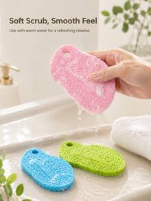 3D Body Exfoliating Bath Sponge, Shower Scrub Massage Sponge With Textured Surface, Portable Body Cleaning Brush For Arms, Legs, Back And Daily Bath Care, Bathroom, Home Spa, Travel, Gym Bag & Practical Gift, Shower Cap, African Net Sponge - Multicolor - View 1