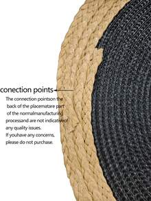 15-Inch Black Round Woven Placemat Set (4/6pcs), Round PP Woven Placemats With Wide Paper Edges, Washable, Wipe-Clean, Heat-Resistant, Suitable For Holidays, Parties, Indoor & Outdoor Daily Use - Black - View 9