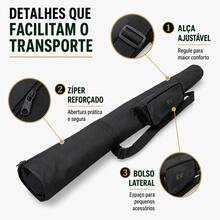 Capa para Vara de Pesca 1 Metro com Bolso Lateral, Zíper Reforçado e Alça Ajustável - Multicolorido - Visão 2